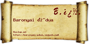 Baronyai Édua névjegykártya